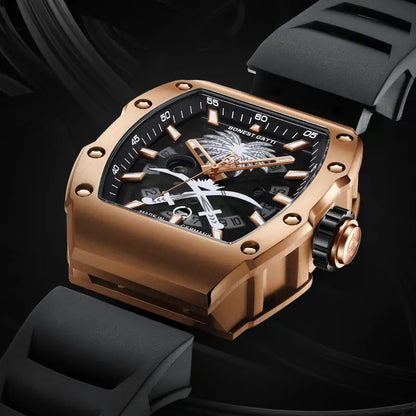 BONEST GATTI BG9904 Palm Tree & Sword Skeleton Automatic Watch