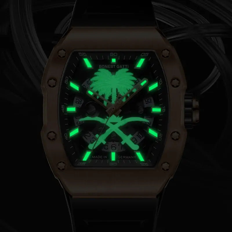BONEST GATTI BG9904 Palm Tree & Sword Skeleton Automatic Watch