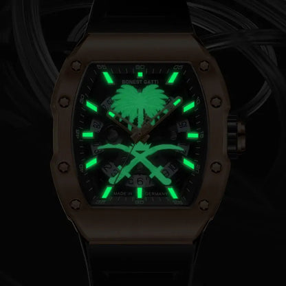 BONEST GATTI BG9904 Palm Tree & Sword Skeleton Automatic Watch