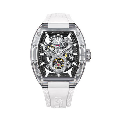 BONEST GATTI BG9980 Dragon Crystal Skeleton Automatic Watch