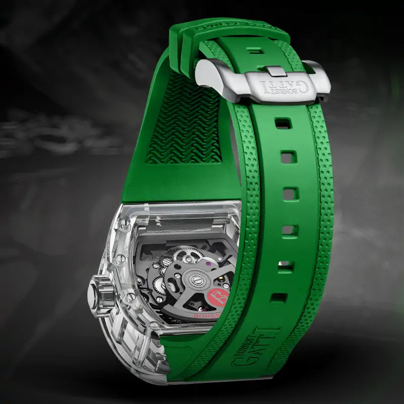 BONEST GATTI BG9980 Dragon Crystal Skeleton Automatic Watch
