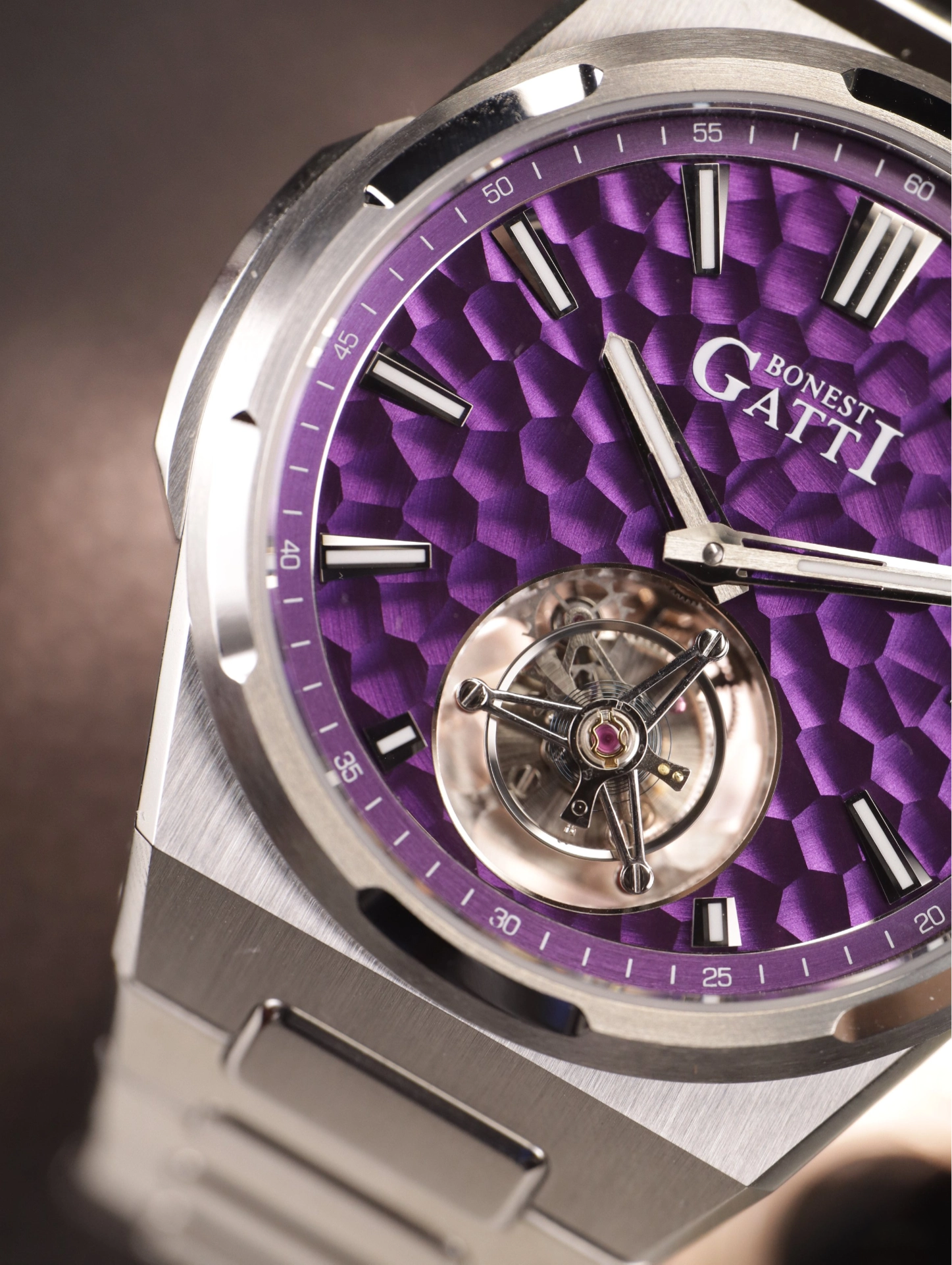 BONEST GATTI Hammer Pattern Automatic Tourbillon Watch Self Wind 80H Power Reserve Sapphire Crystal Luminous Watch BG7005 - Top G Watches