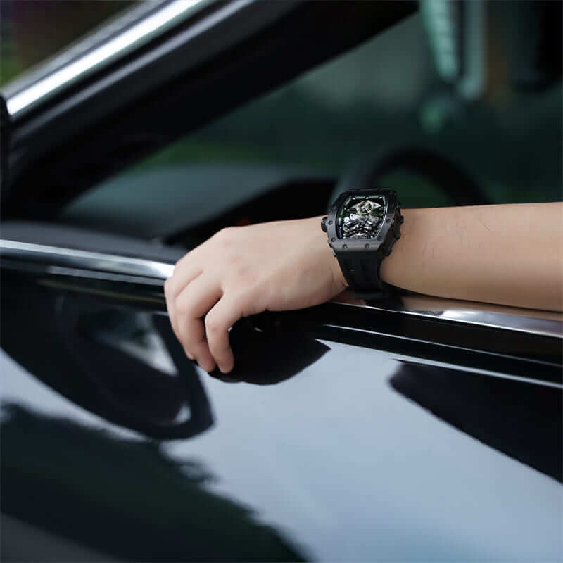 Official TSAR BOMBA Stainless Steel Automatic Skeleton Watch – TB8208A