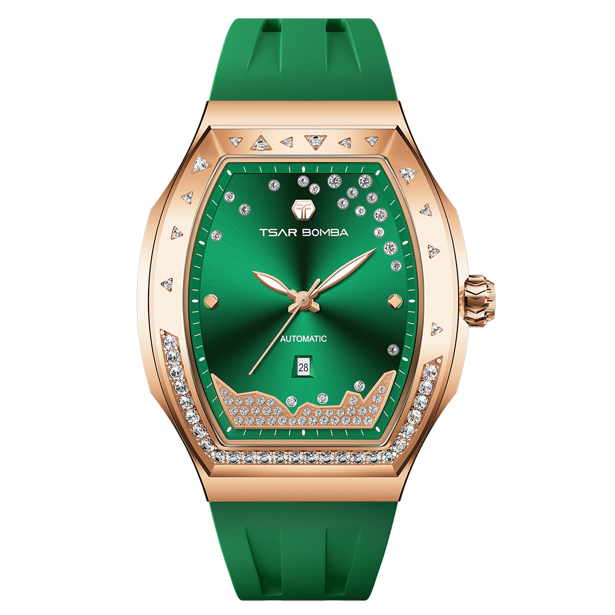 Official TSAR BOMBA Lumina TB8233 Diamond-Set Automatic Women's Watch