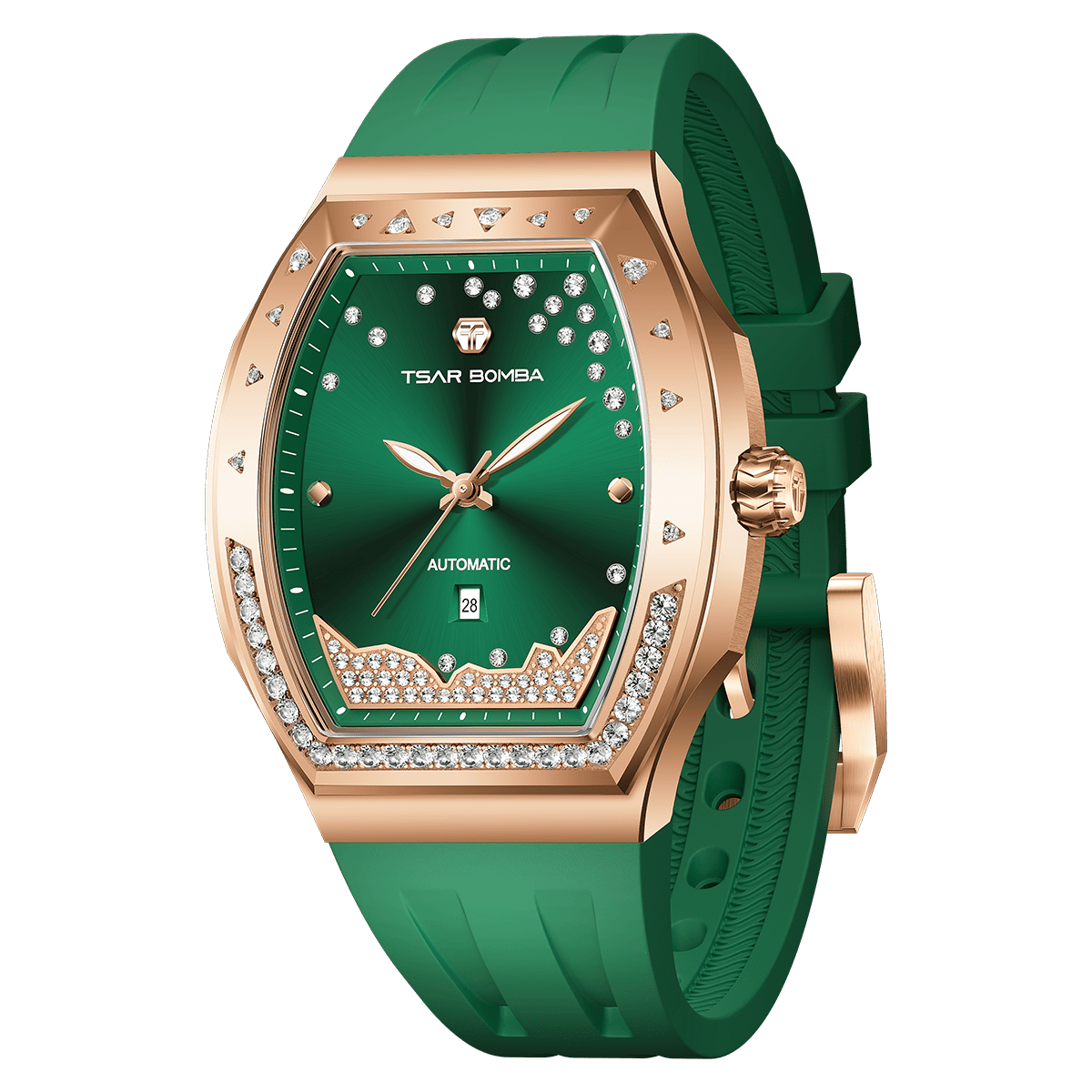 Official TSAR BOMBA Lumina TB8233 Diamond-Set Automatic Women's Watch