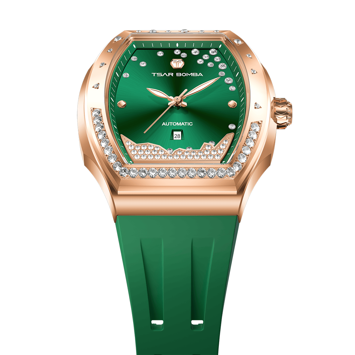 Official TSAR BOMBA Lumina TB8233 Diamond-Set Automatic Women's Watch