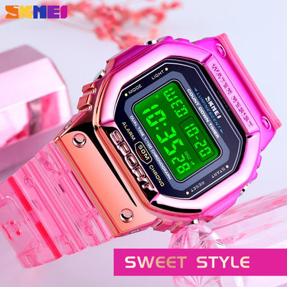 Skmei Classy Colourful LED Digital Ladies' Sports Watch - Top G Watches