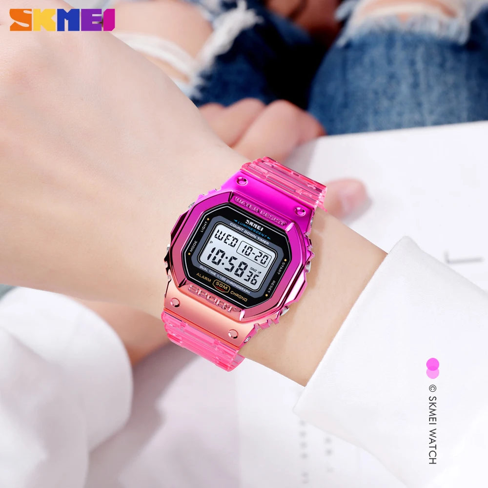 Skmei Classy Colourful LED Digital Ladies' Sports Watch - Top G Watches