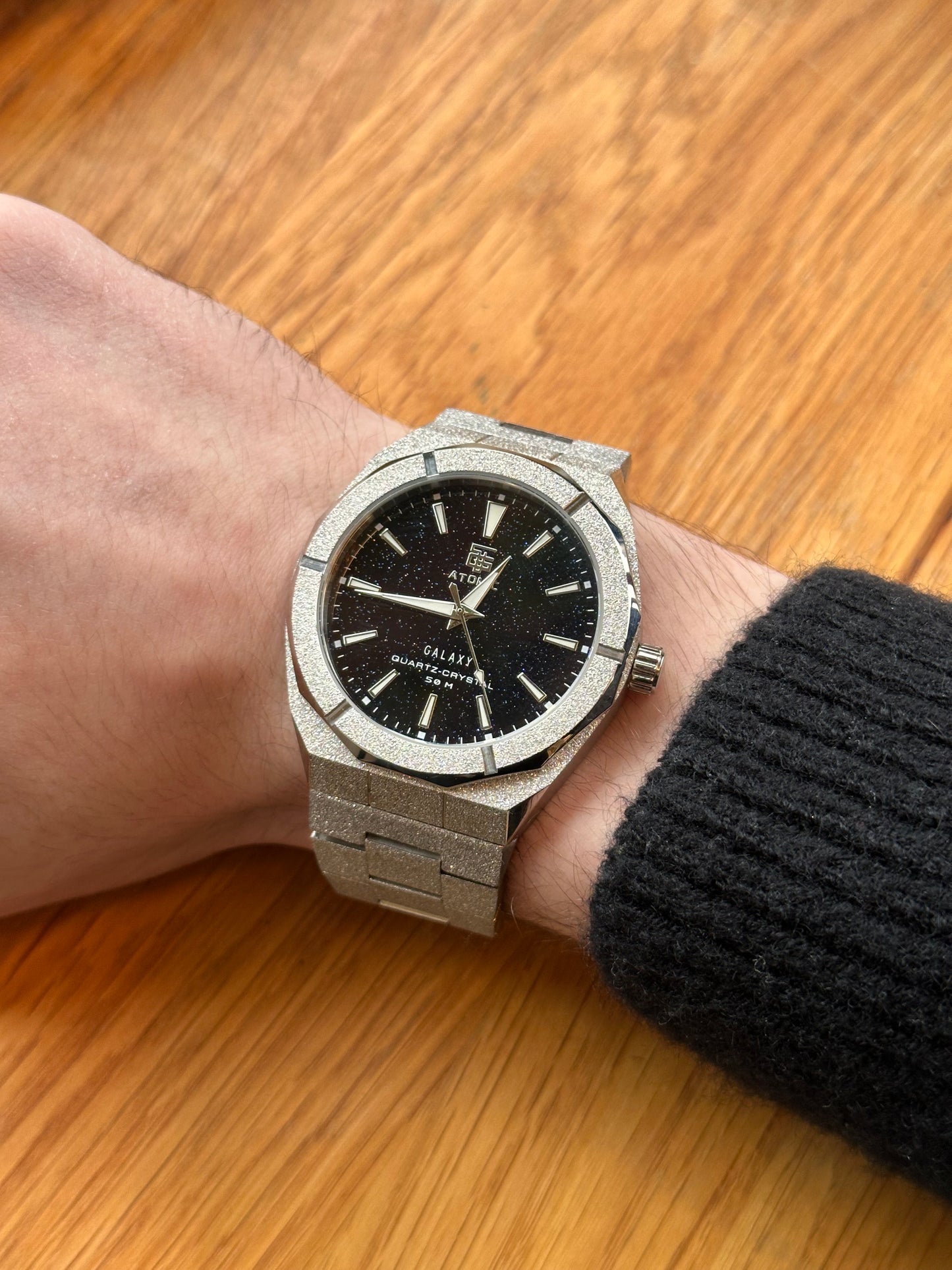 Atomic™ Silver Galaxy Frosted Steel Luxury Watch - Limited-Edition (Australian Brand) - Top G Watches