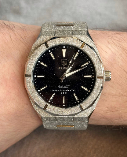 Atomic™ Silver Galaxy Frosted Steel Luxury Watch - Limited-Edition (Australian Brand) - Top G Watches