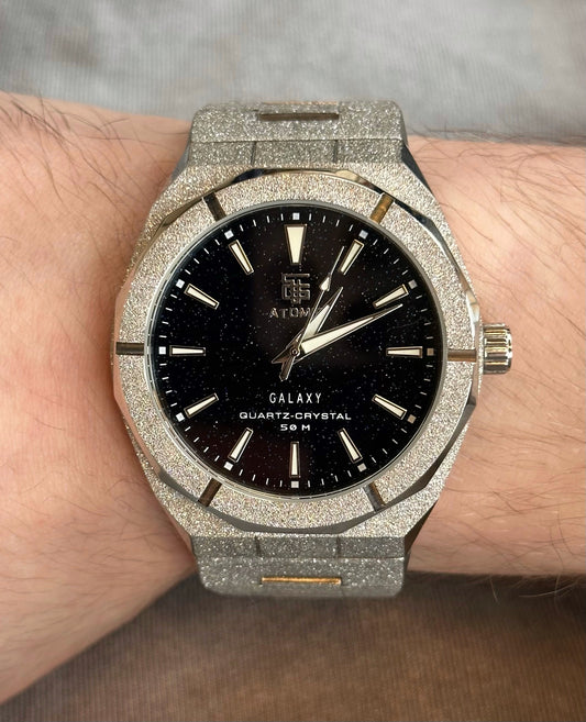 Atomic™ Silver Galaxy Frosted Steel Luxury Watch - Limited-Edition (Australian Brand) - Top G Watches
