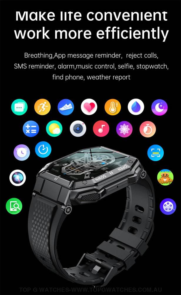 New Lige Digital Bluetooth Smart Companion HD Call Outdoor Sports Fitness Waterproof Smartwatch - Top G Watches