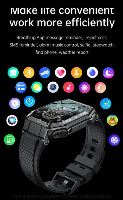 New Lige Digital Bluetooth Smart Companion HD Call Outdoor Sports Fitness Waterproof Smartwatch - Top G Watches