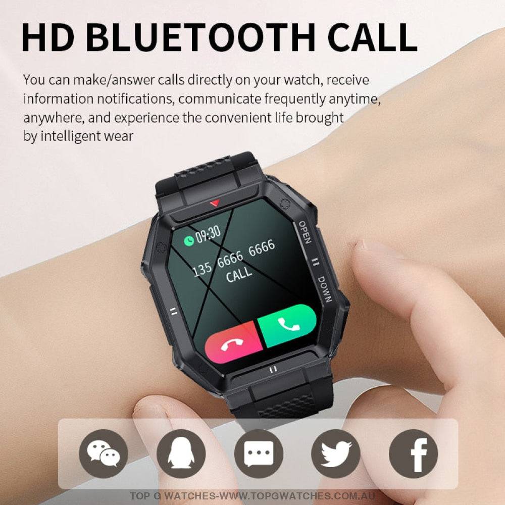 New Lige Digital Bluetooth Smart Companion HD Call Outdoor Sports Fitness Waterproof Smartwatch - Top G Watches
