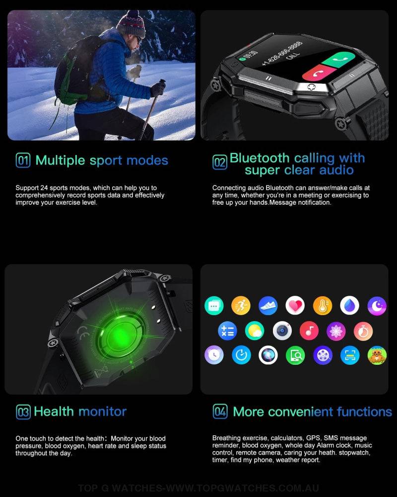 New Lige Digital Bluetooth Smart Companion HD Call Outdoor Sports Fitness Waterproof Smartwatch - Top G Watches
