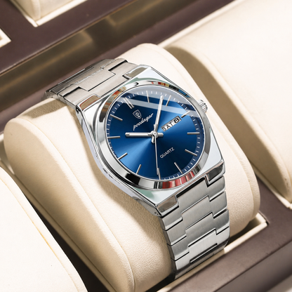 Poedagar Slim Stainless Steel Dress Watch – Integrated Bracelet (Quartz) - Top G Watches