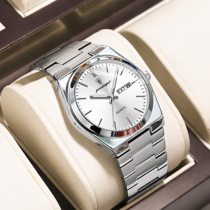 Poedagar Slim Stainless Steel Dress Watch – Integrated Bracelet (Quartz) - Top G Watches