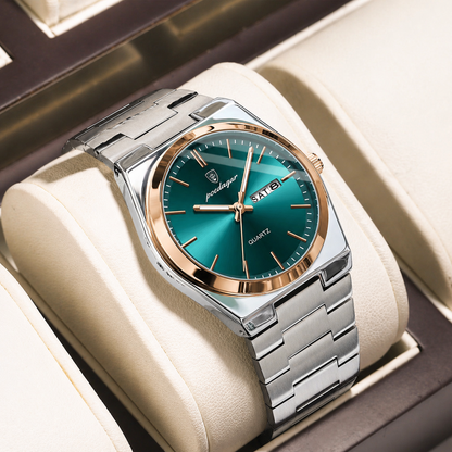 Poedagar Slim Stainless Steel Dress Watch – Integrated Bracelet (Quartz) - Top G Watches