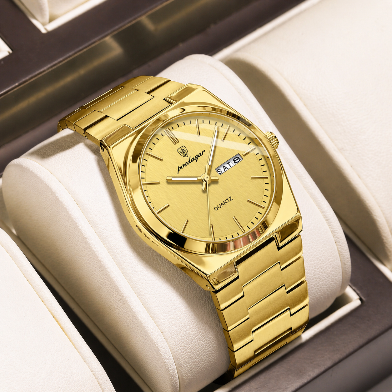 Poedagar Slim Stainless Steel Dress Watch – Integrated Bracelet (Quartz) - Top G Watches
