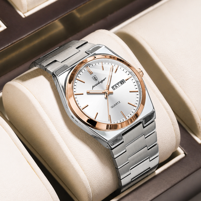 Poedagar Slim Stainless Steel Dress Watch – Integrated Bracelet (Quartz) - Top G Watches