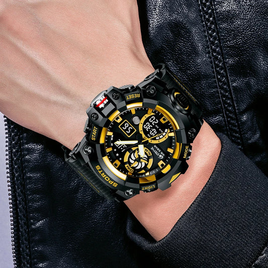 Popular STRYVE Watch 8027 Fashion Men's Watch with Box 5ATM Waterproof Digital-Analog Movement Calendar Luminous Multifunctional - Top G Watches