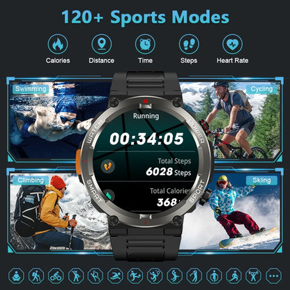 Blackview W50 Pro Rugged Smartwatch – LED Flashlight & Bluetooth Calling