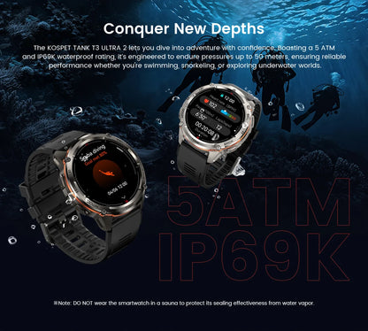 KOSPET TANK T3 Ultra 2 – Rugged Dual-Band GPS Smartwatch
