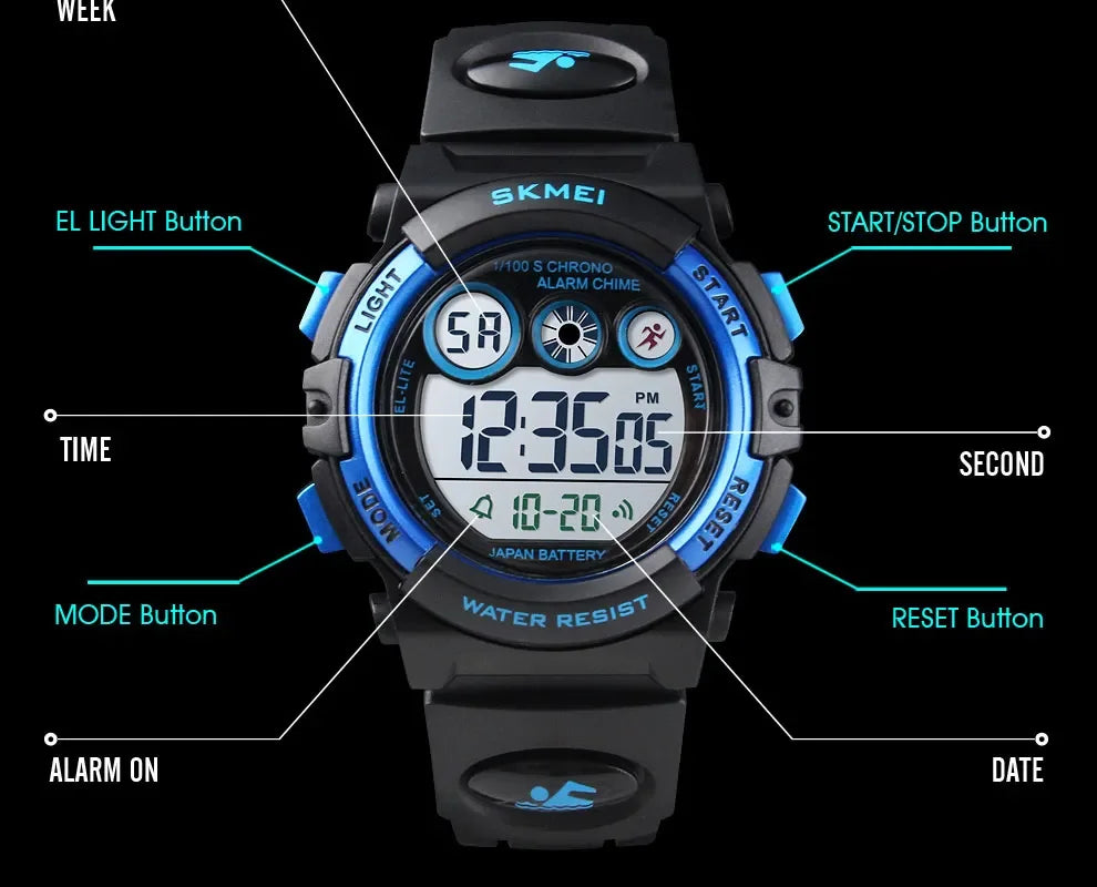 SKMEI 1451 Digital Sports Watch – 50m Waterproof Kids & Youth Watch