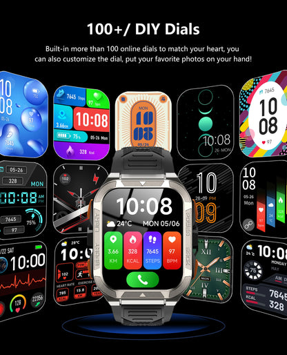 Blackview W80 Pro GPS Rugged Smartwatch – LED Flashlight, Bluetooth Calling