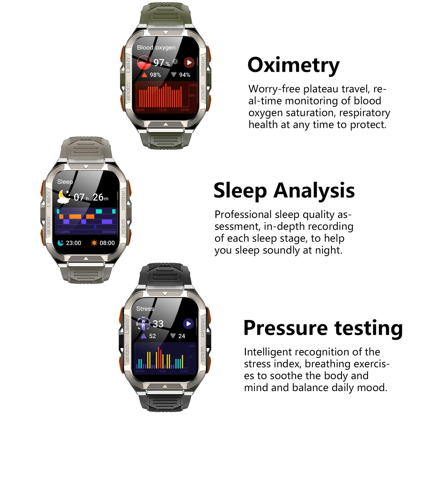 Blackview W80 Pro GPS Rugged Smartwatch – LED Flashlight, Bluetooth Calling