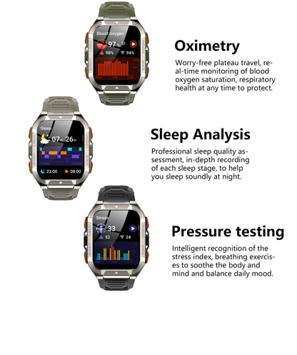 Blackview W80 Pro GPS Rugged Smartwatch – LED Flashlight, Bluetooth Calling