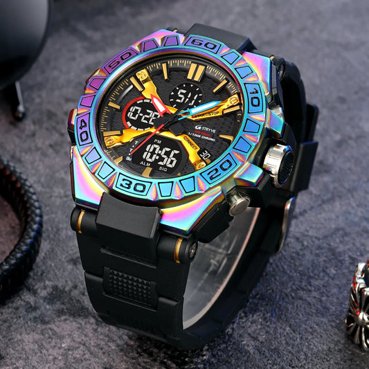 STRYVE S8026 Slim Digital Analog Sports – Waterproof Dual Display Watch - Top G Watches