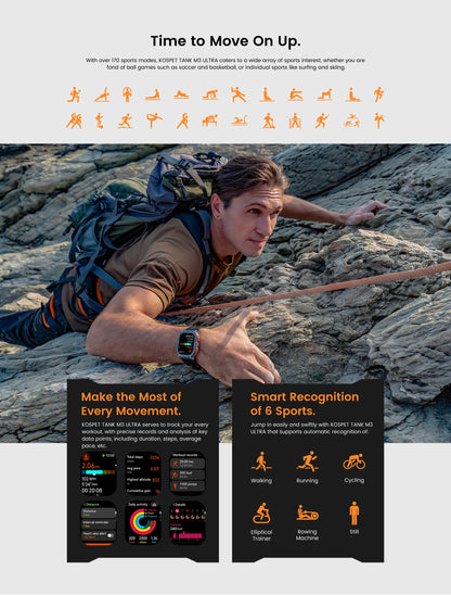 KOSPET TANK M3 Ultra – Rugged Dual-Band GPS Smartwatch