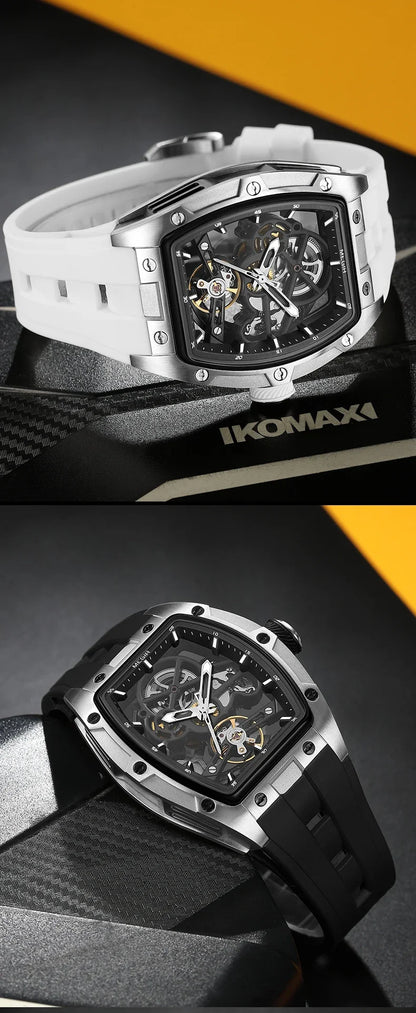 NEW Automatic Megir Mechanical Stainless Skeleton Dial Wristwatch