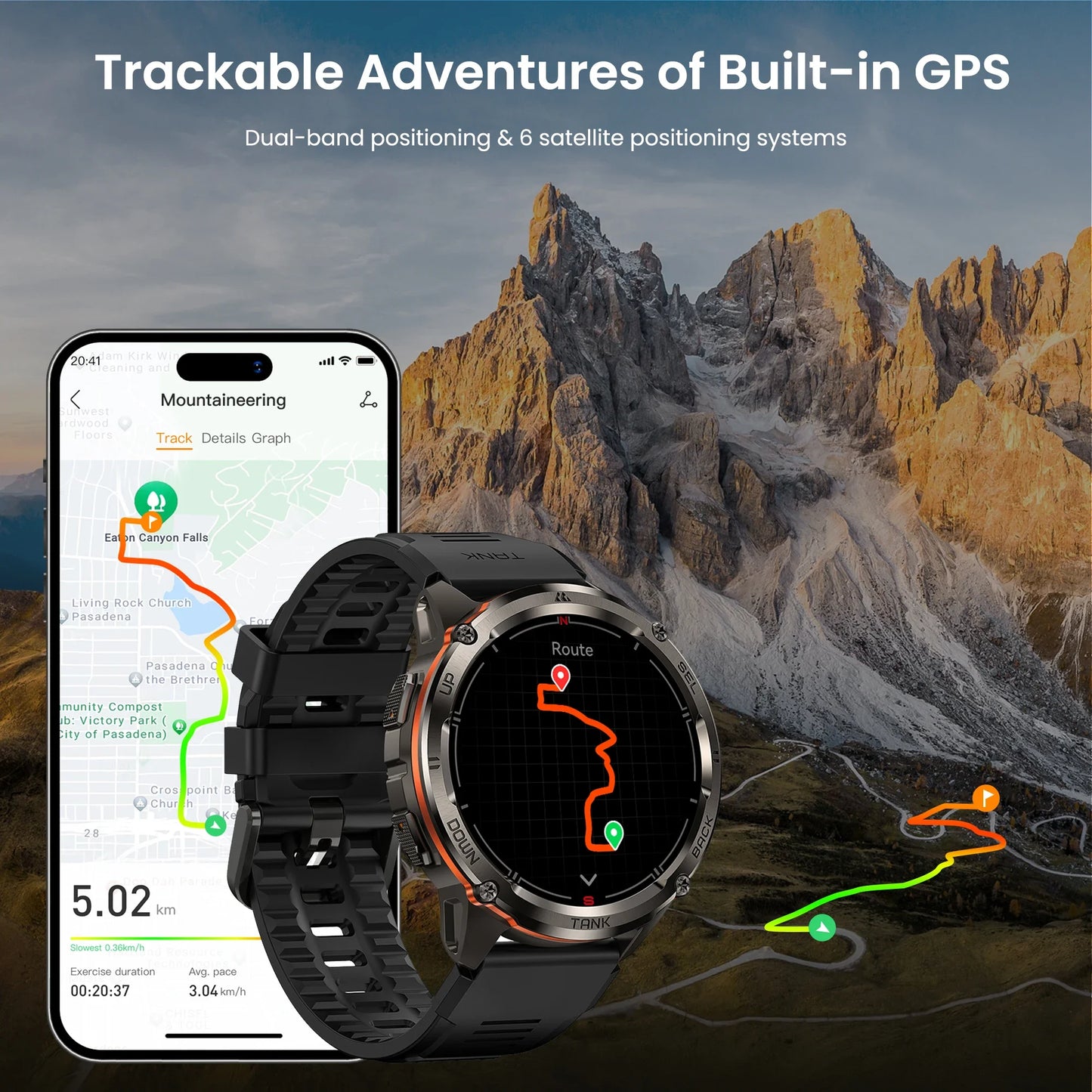 KOSPET TANK T3 Ultra 2 – Rugged Dual-Band GPS Smartwatch