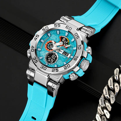 STRYVE S8030 Sports Watch – Large 55mm Dual Display Analog Digital Watch - Top G Watches
