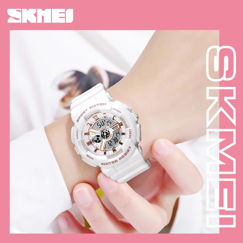 Skmei 1689 Ladies Waterproof Dual Digital LED Sports Watch - Top G Watches