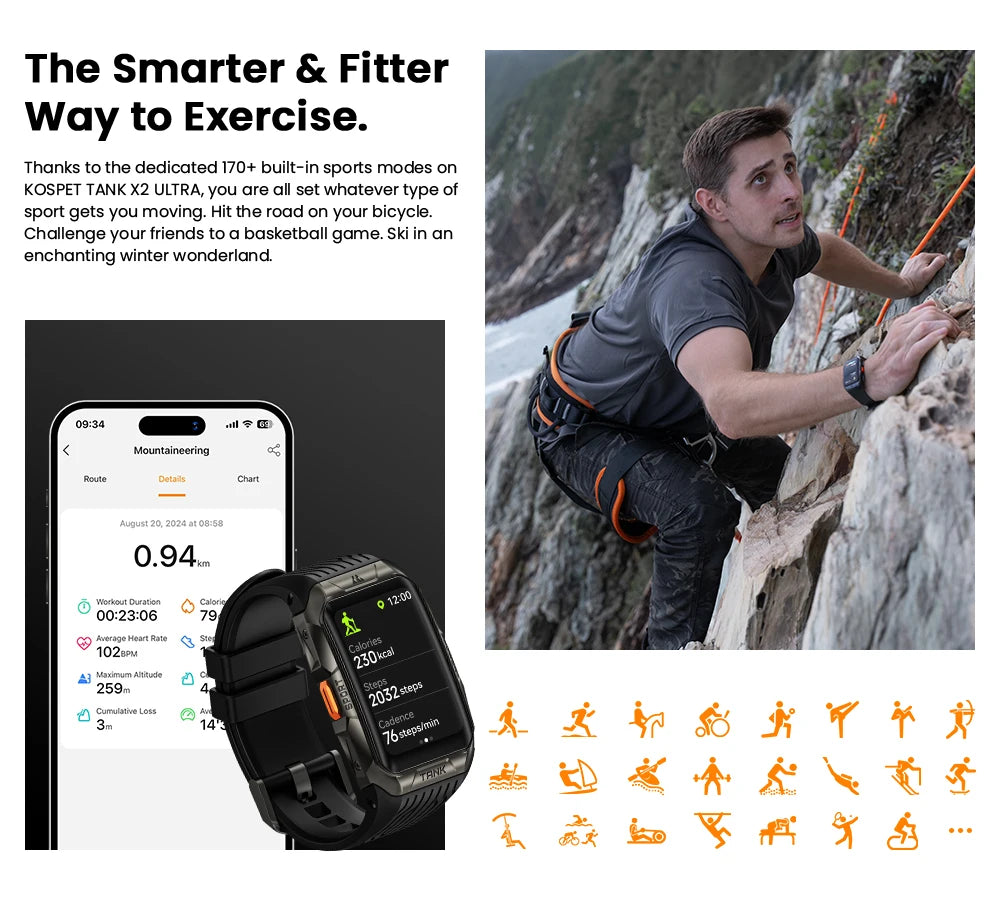 KOSPET TANK X2 Ultra – Rugged GPS Smart Band