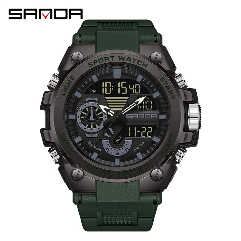 SANDA 3302 Digital LED Sports Watch - Waterproof Shock Resistant