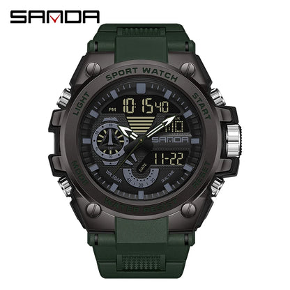 SANDA 3302 Digital LED Sports Watch - Waterproof Shock Resistant