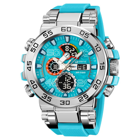 STRYVE S8030 Sports Watch – Large 55mm Dual Display Analog Digital Watch - Top G Watches