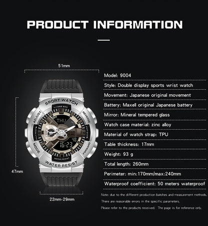 SANDA 9004 Digital Sports Watch - Waterproof Military G-Style Shockproof