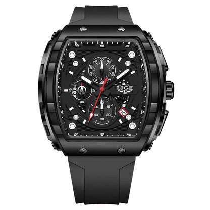 NEW Lige Tonneau Waterproof Sports Chronograph Quartz Watch
