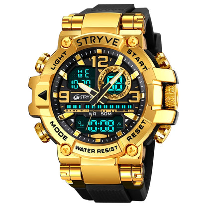STRYVE S8025 Digital Analog Sports Watch – Shockproof Waterproof Dual Display - Top G Watches