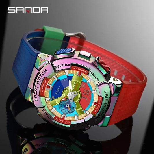 SANDA 9004 Digital Sports Watch - Waterproof Military G-Style Shockproof