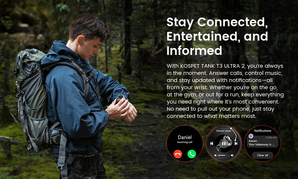 KOSPET TANK T3 Ultra 2 – Rugged Dual-Band GPS Smartwatch