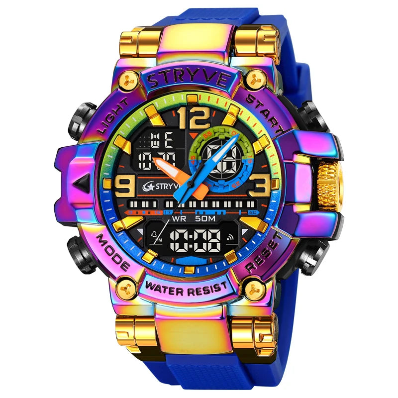STRYVE S8025 Digital Analog Sports Watch – Shockproof Waterproof Dual Display - Top G Watches