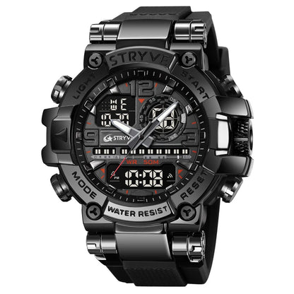 STRYVE S8025 Digital Analog Sports Watch – Shockproof Waterproof Dual Display - Top G Watches
