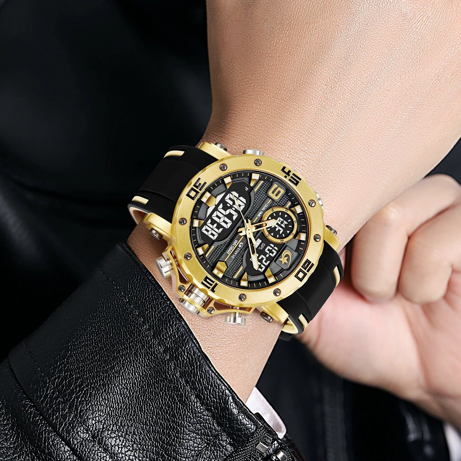 STRYVE S8032 Sports Watch – Bold Dual Display Analog Digital Watch - Top G Watches
