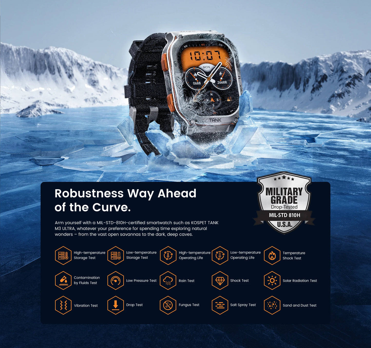 KOSPET TANK M3 Ultra – Rugged Dual-Band GPS Smartwatch
